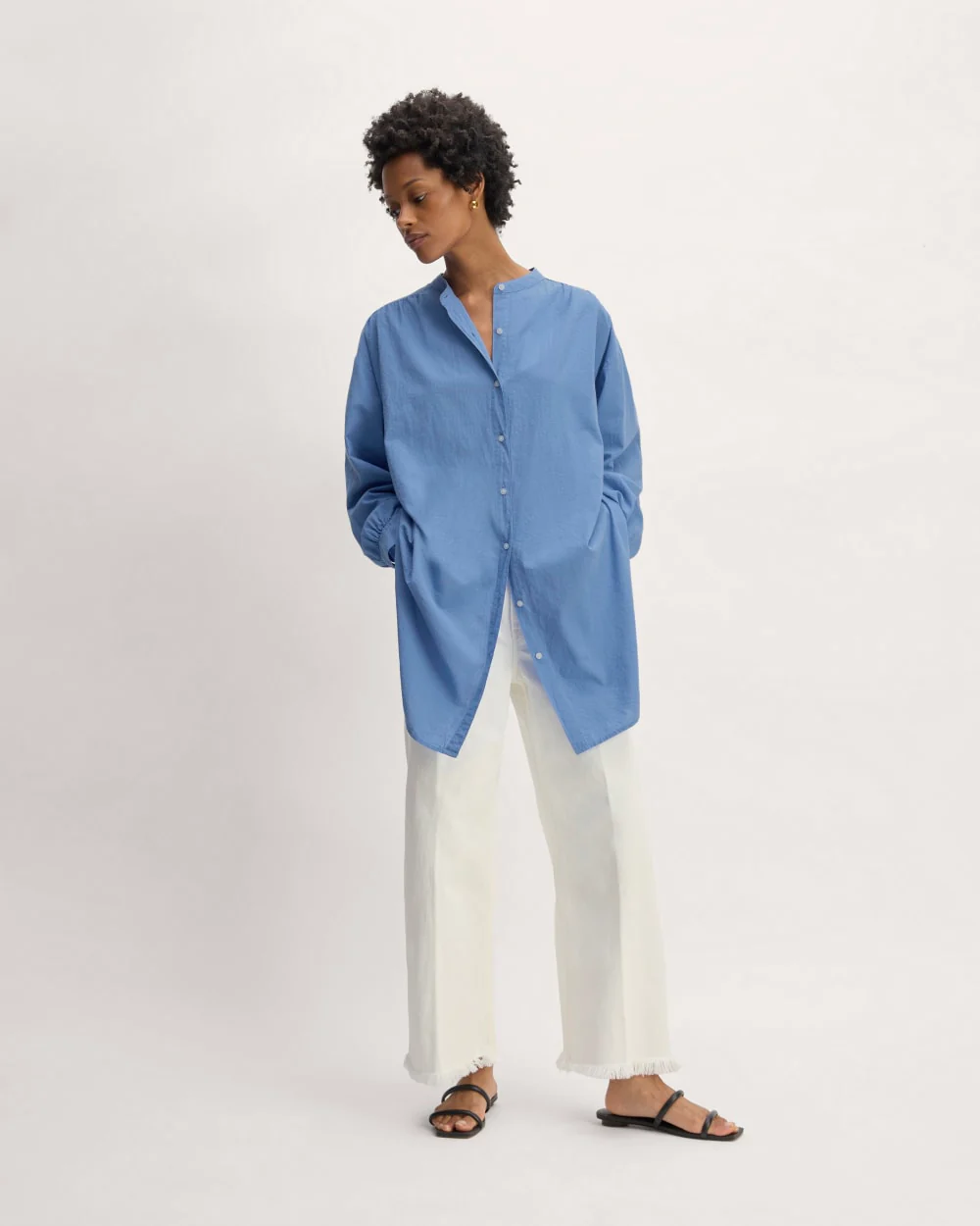 The Gauze Oversized Shirt | Blue Opal - Image 3