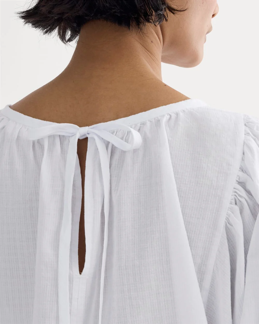 The Gauze Puff-Sleeve Top | White - Image 4