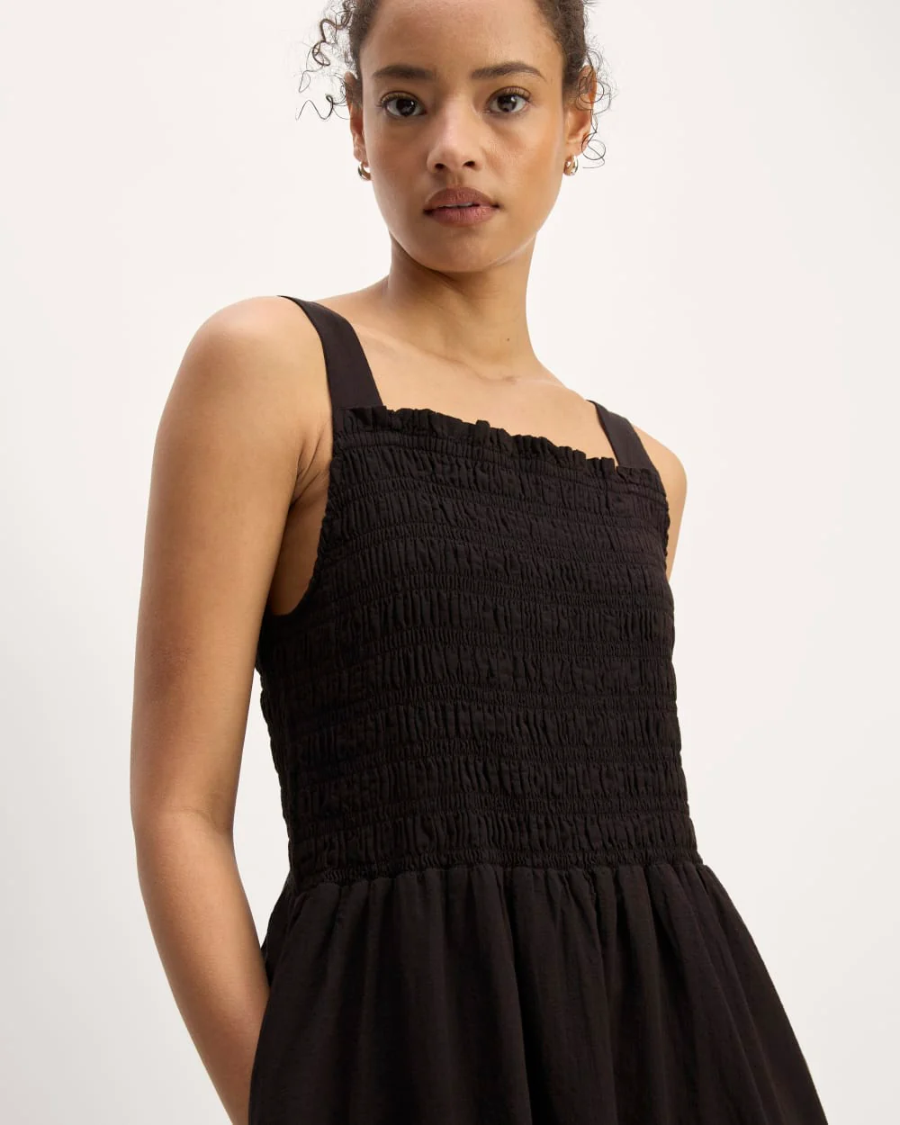 The Gauze Smock Dress | Black - Image 4