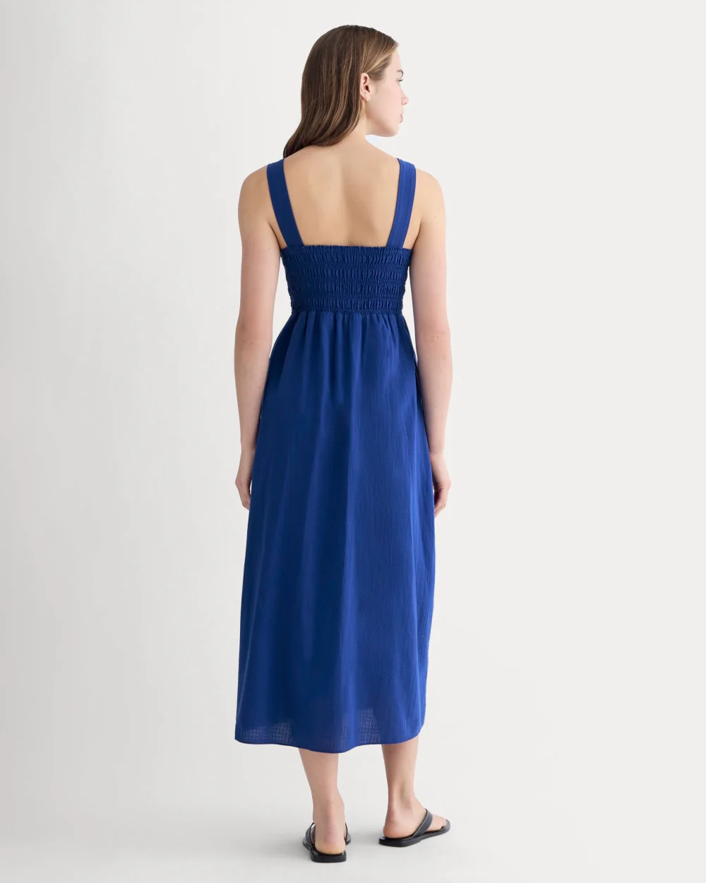 The Gauze Smock Dress | Mazarine Blue - Image 4