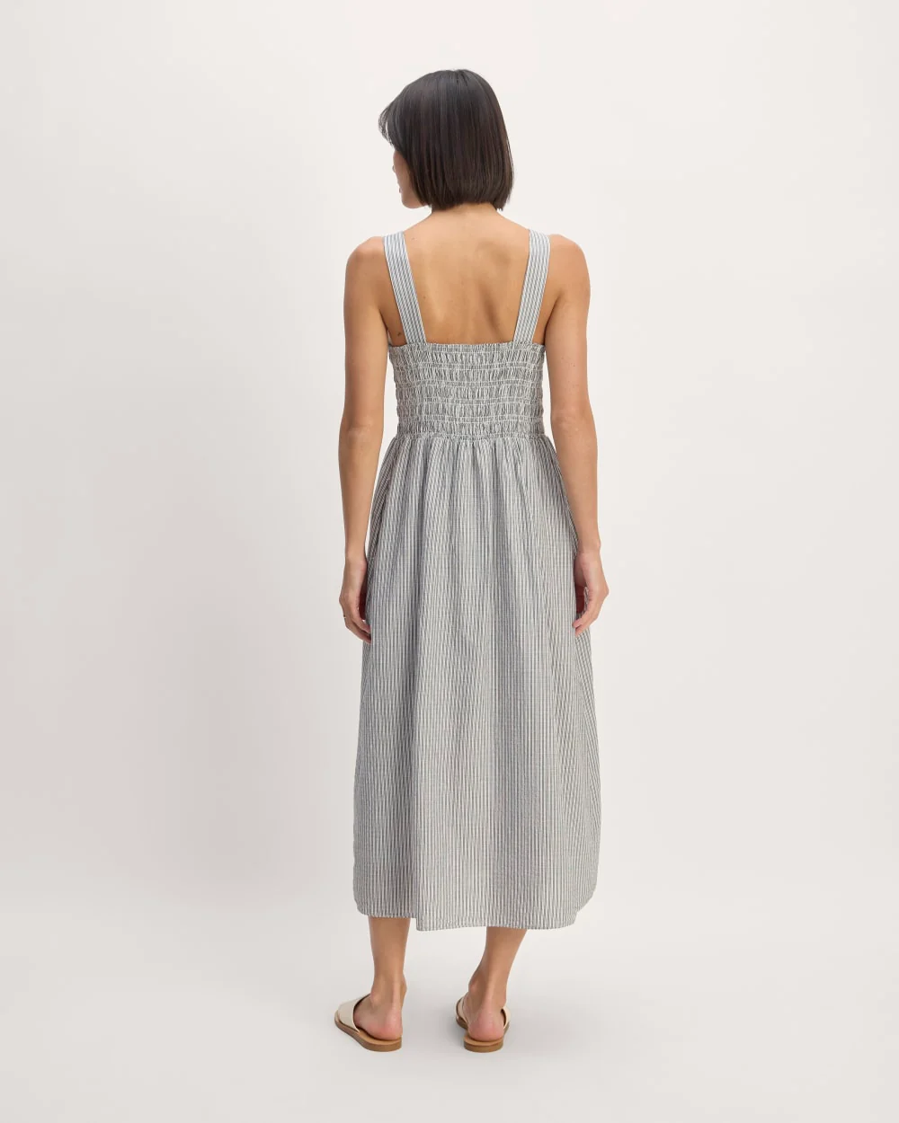 The Gauze Smock Dress | White / Black - Image 6