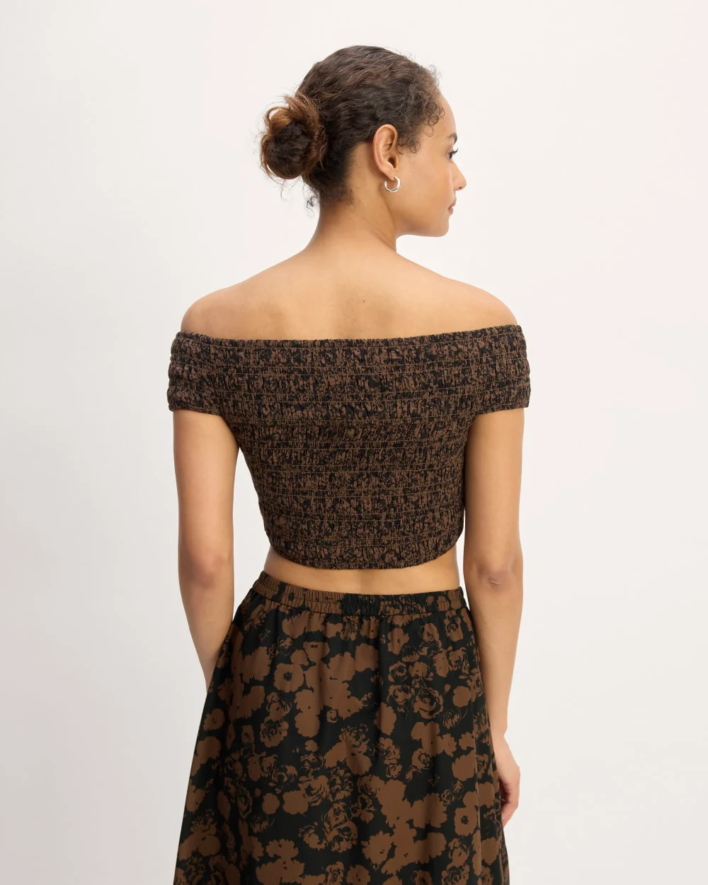 The Gauze Smock Top | Black / Cocoa Small Floral - Image 6