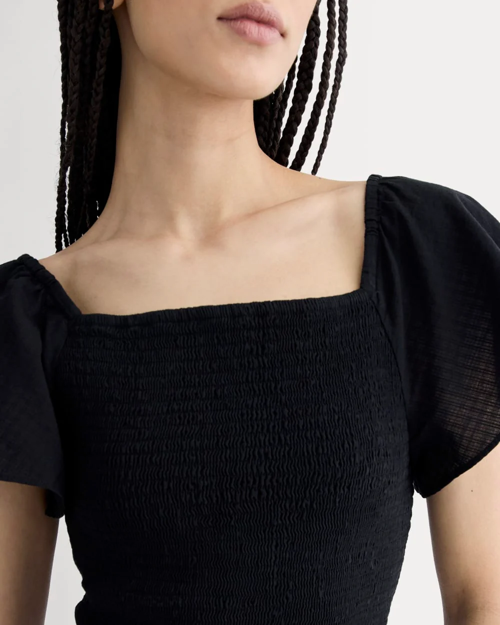 The Gauze Smocked Top | Black - Image 4