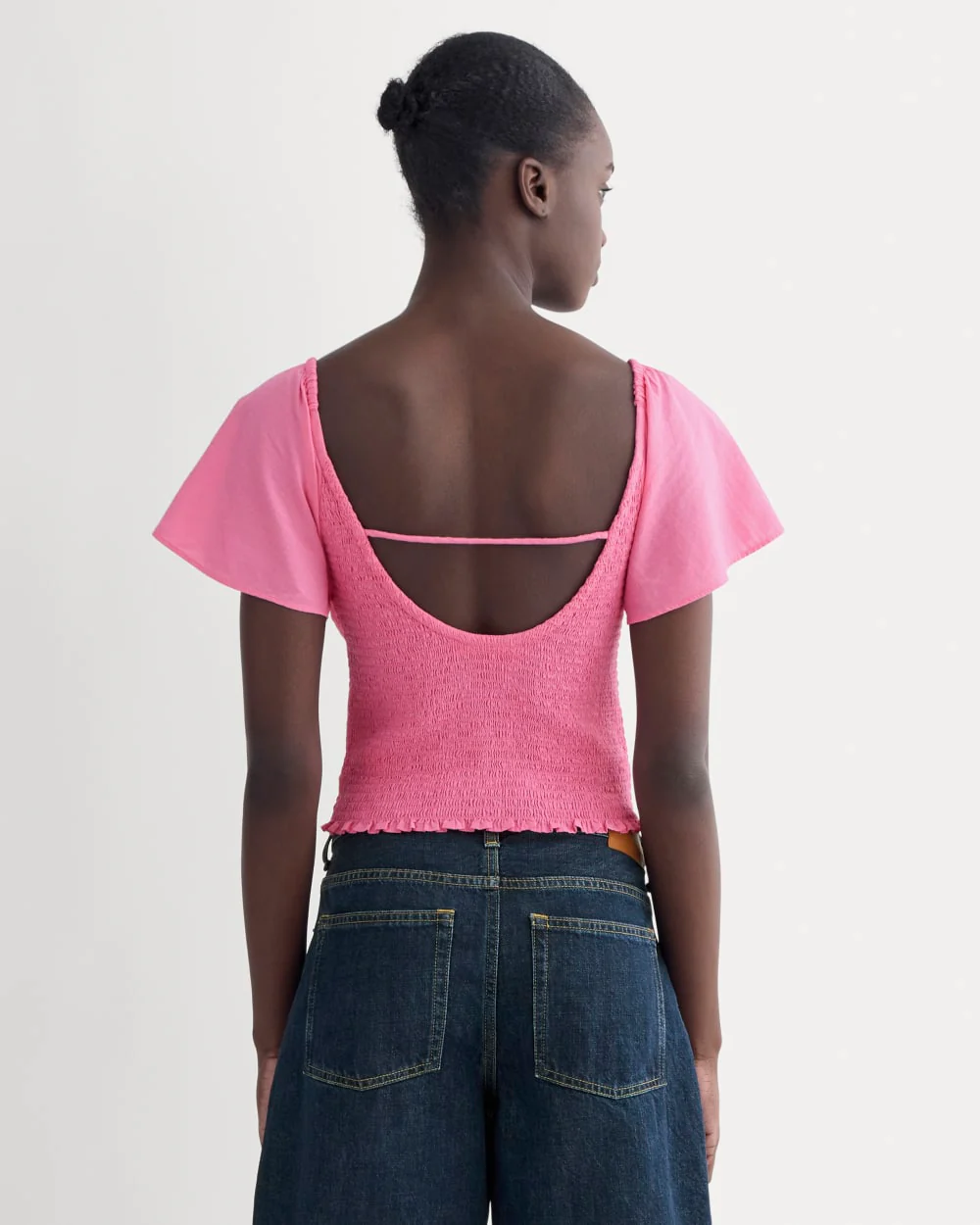 The Gauze Smocked Top | Deep Pink - Image 5