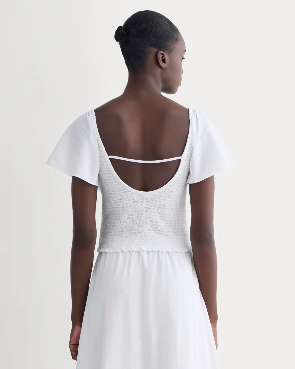 The Gauze Smocked Top | White - Image 5
