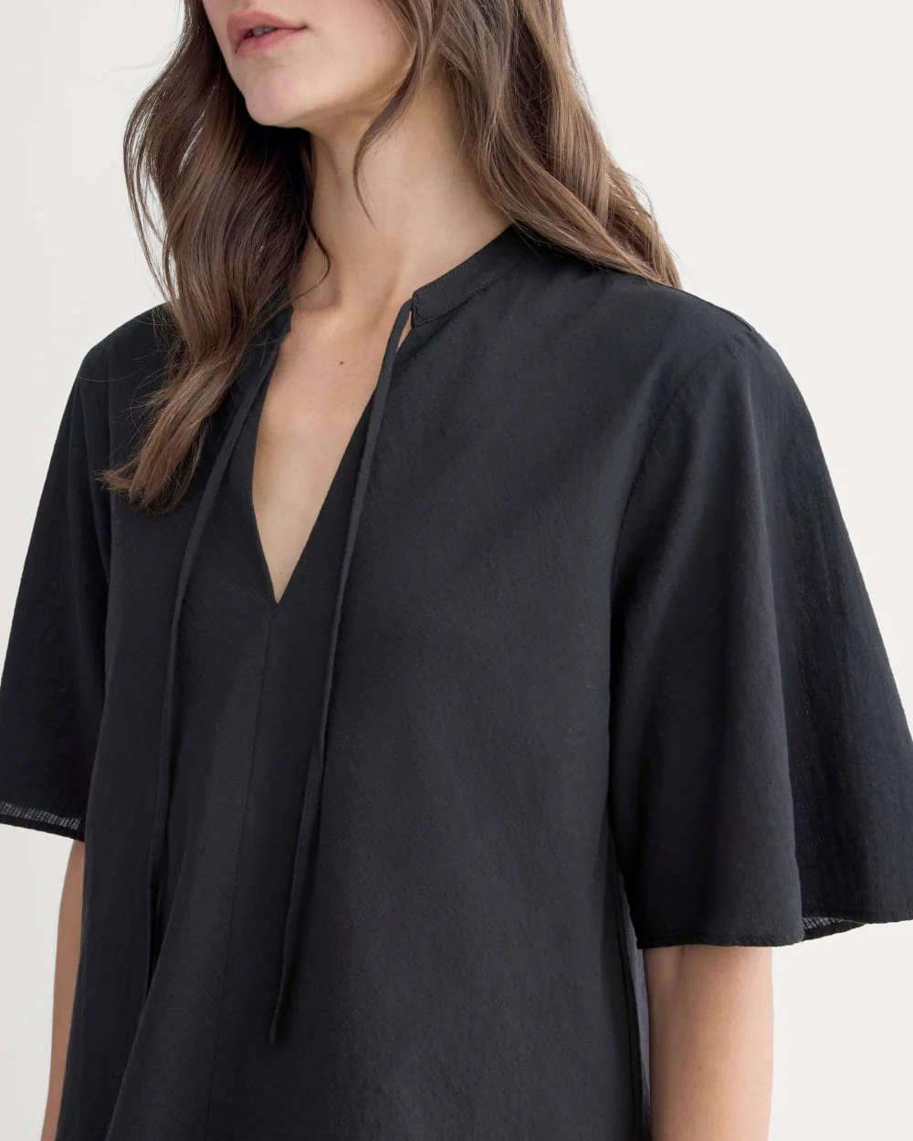 The Gauze Tie-Front Shirt | Black - Image 4