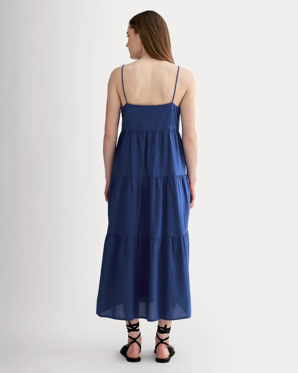 The Gauze Tiered Dress | Mazarine Blue - Image 3