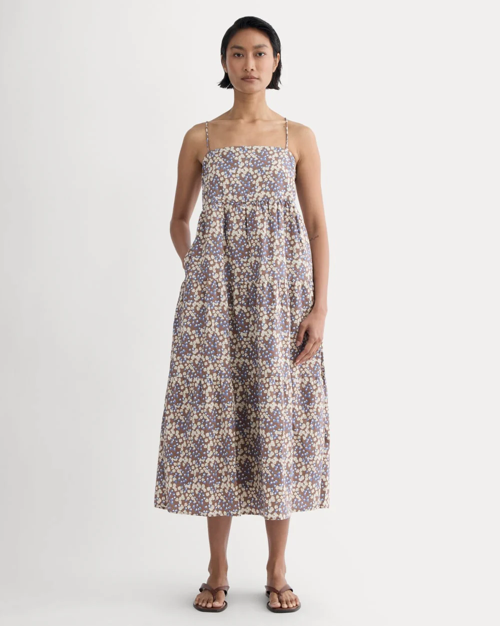 The Gauze Tiered Dress | Mocha Floral