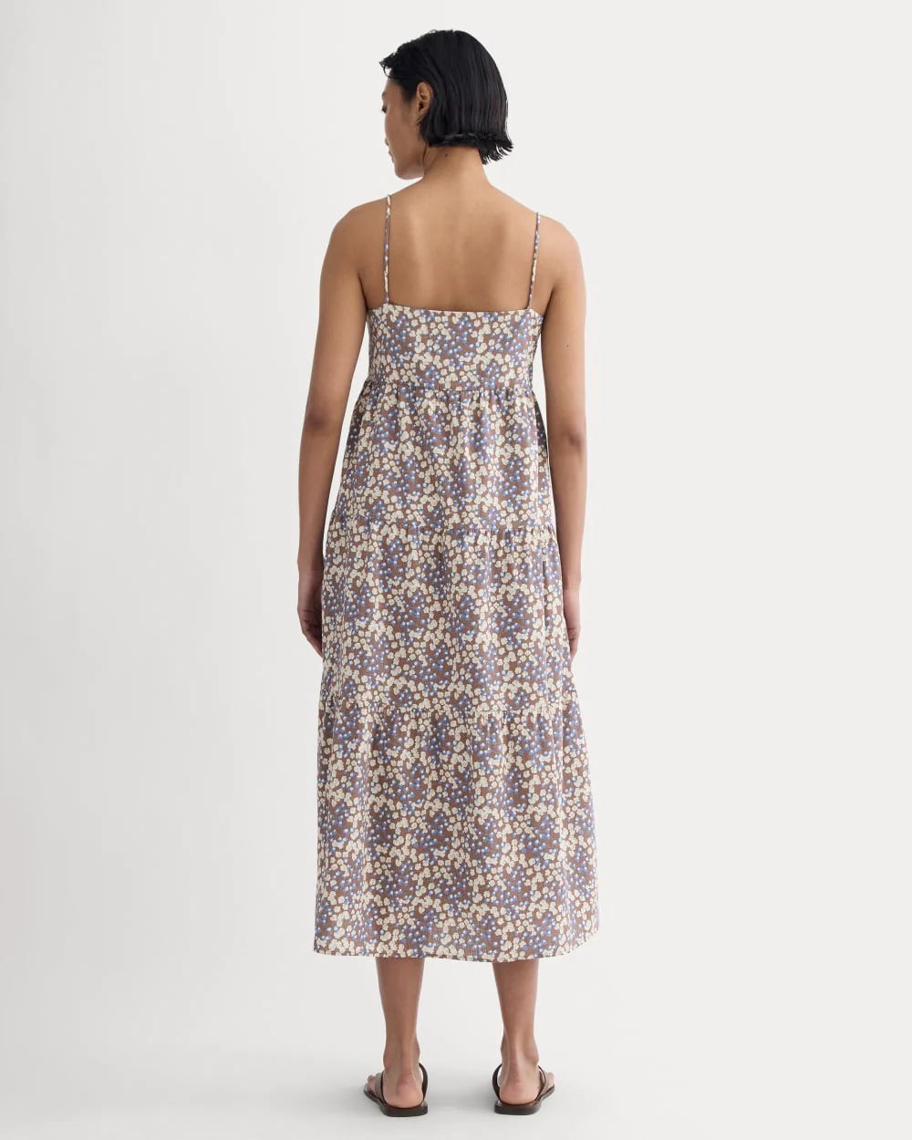The Gauze Tiered Dress | Mocha Floral - Image 4