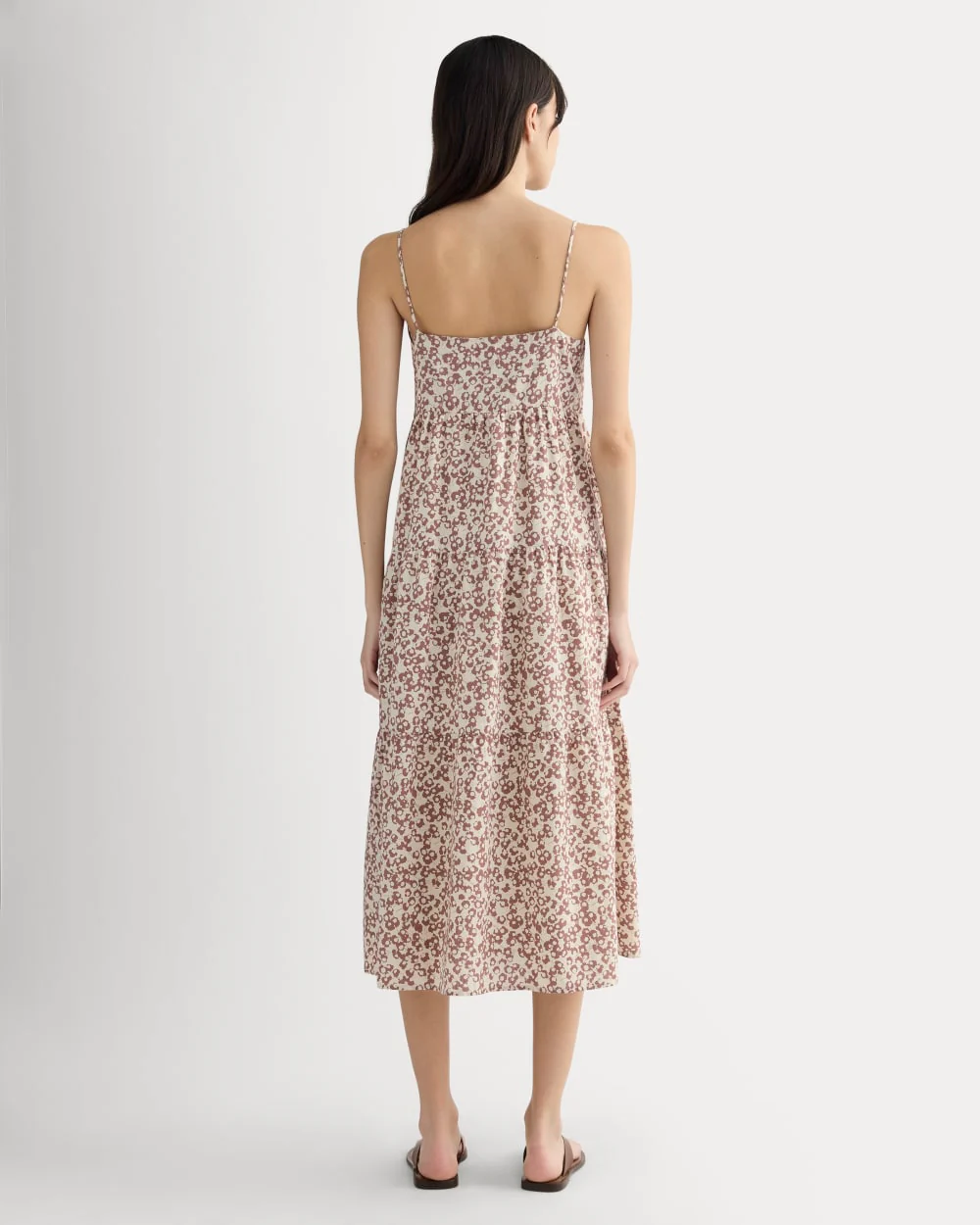 The Gauze Tiered Dress | Natural / Rose Dusk Floral - Image 4