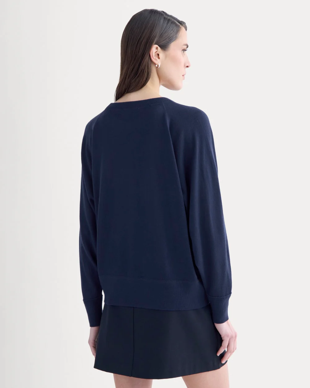 Raglan Sweater in Ultrasoft Merino | Rich Navy - Image 6