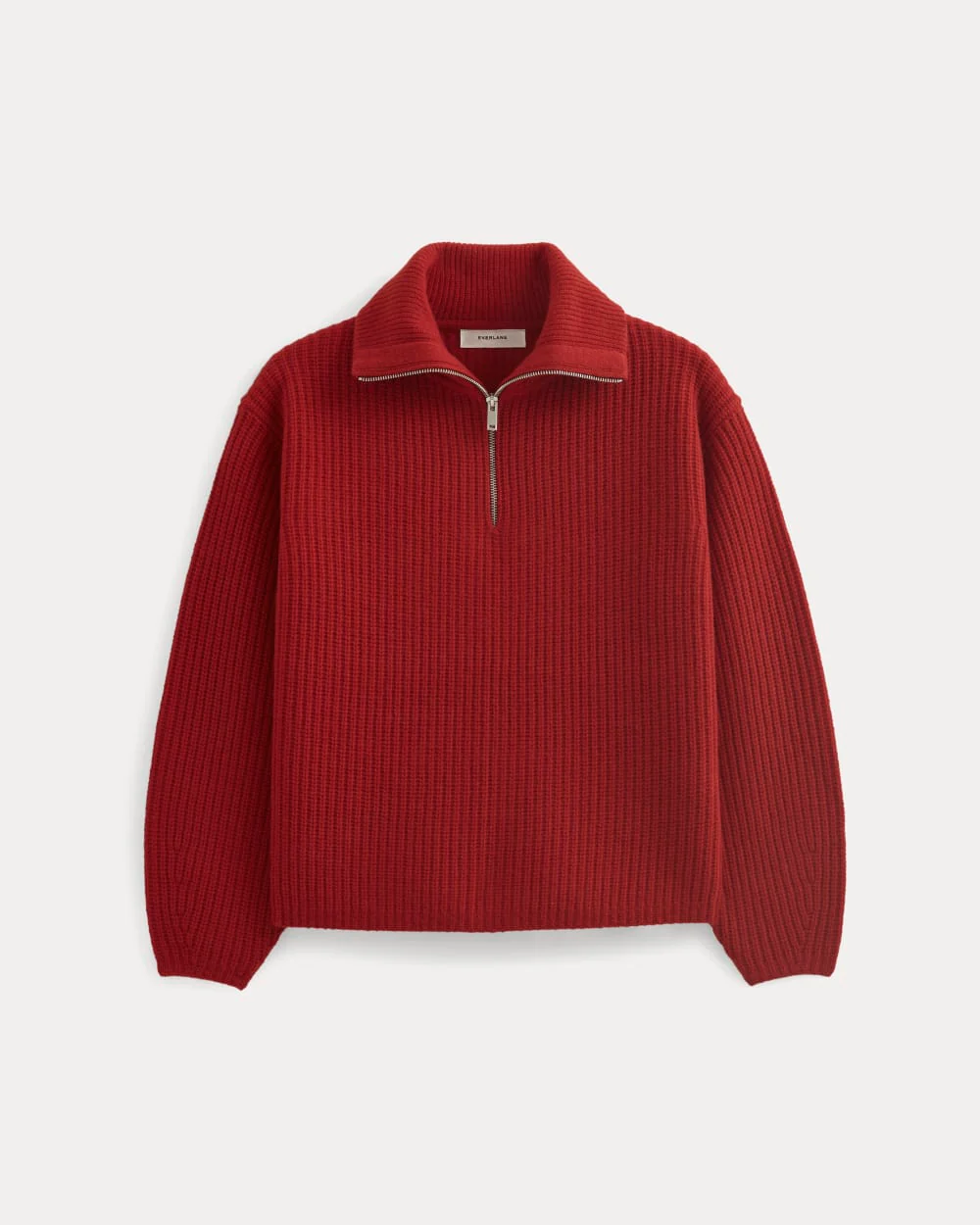 The Half-Zip Sweater in Luxe Merino | Berry Red - Image 2