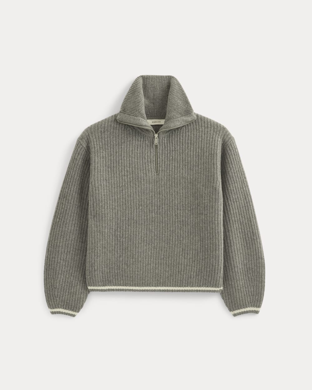 The Half-Zip Sweater in Luxe Merino |  Heathered Grey - Image 2