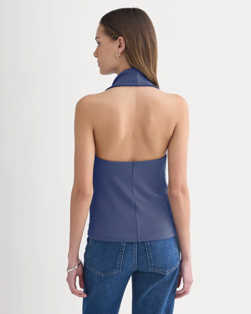Halter Cowlneck Top in Butterknit | Washed Navy - Image 6