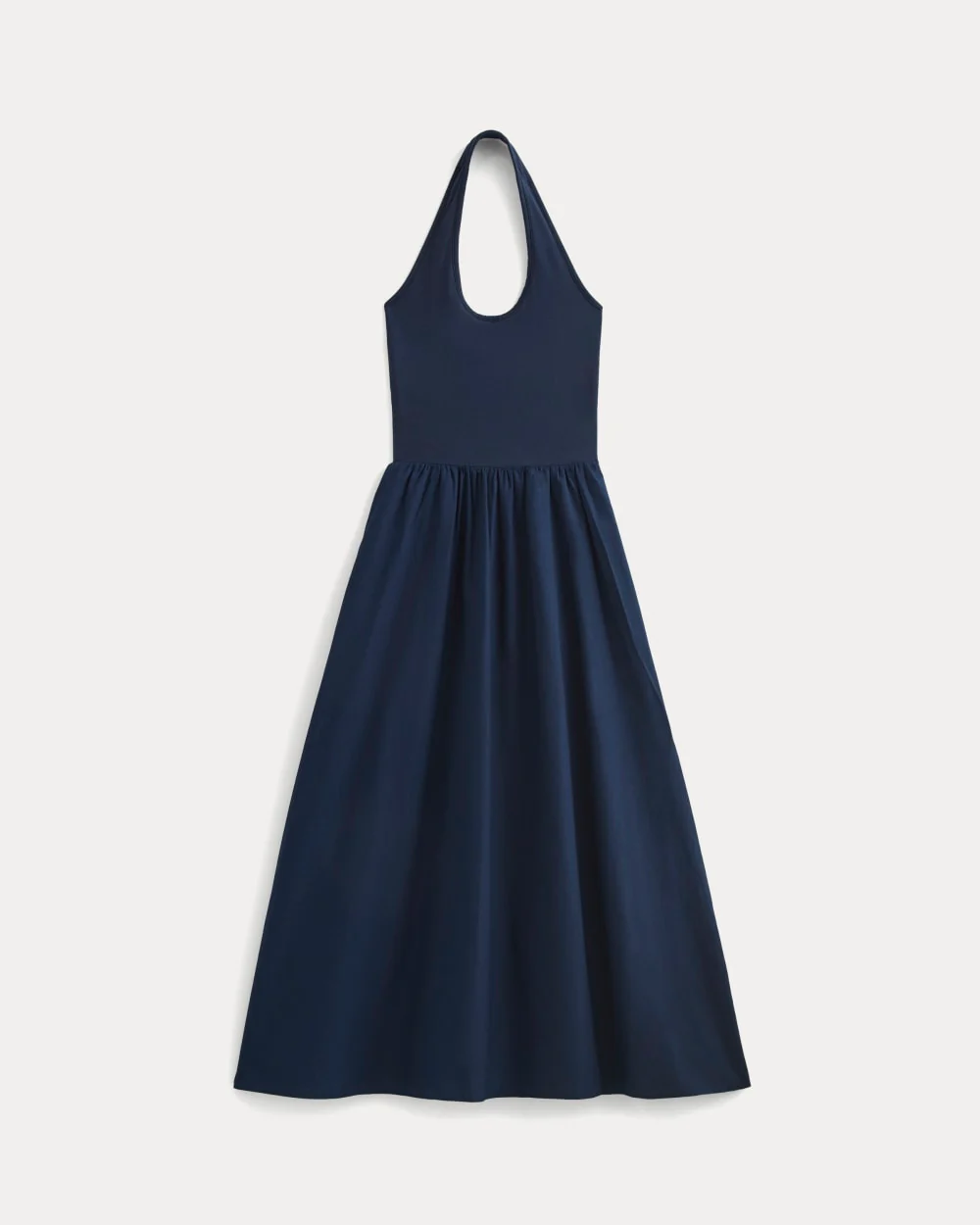 Halter Dress in Ultrasoft Cotton | Navy - Image 2