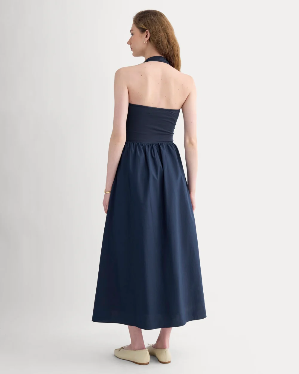 Halter Dress in Ultrasoft Cotton | Navy - Image 4