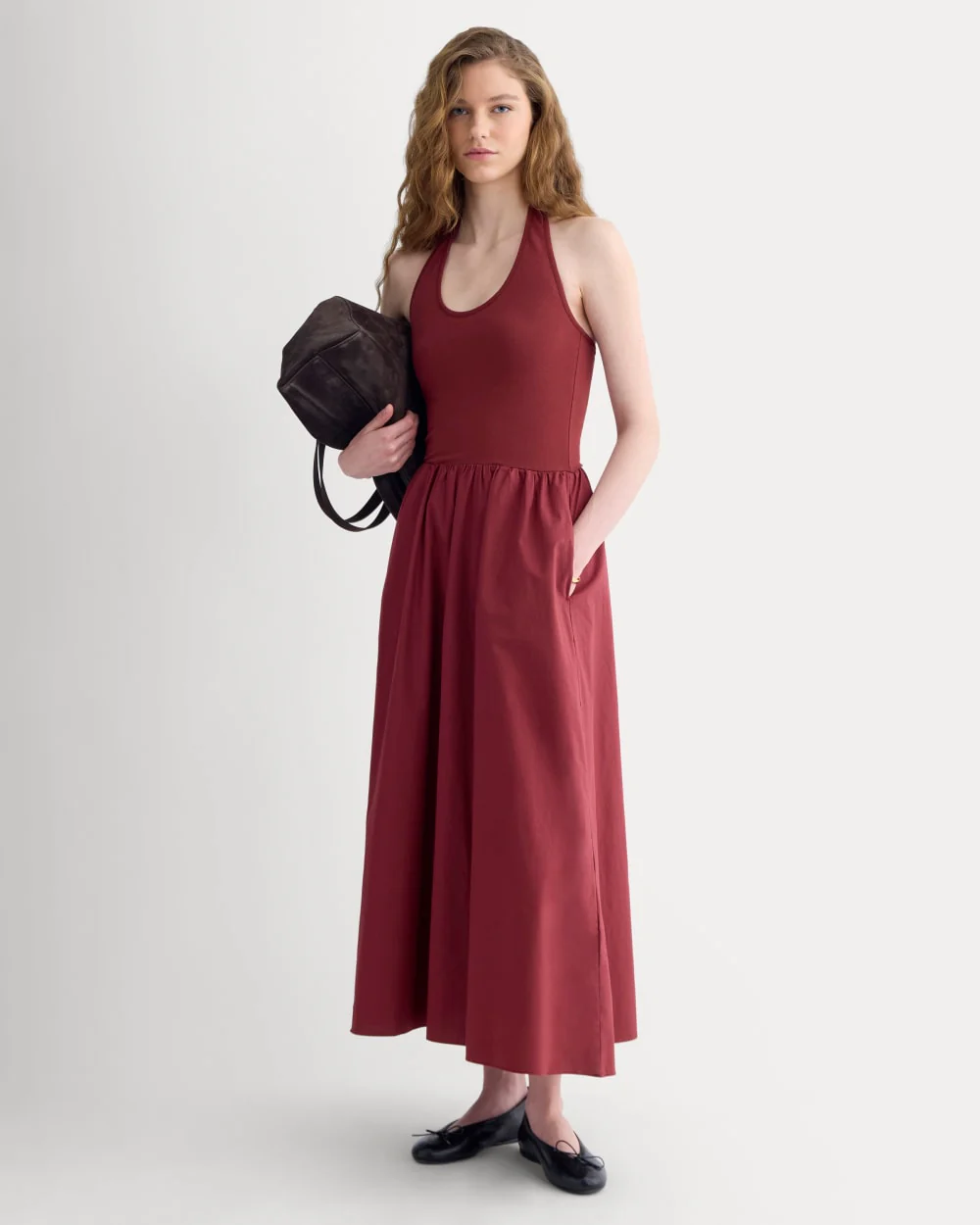Halter Dress in Ultrasoft Cotton | Pomegranate - Image 3