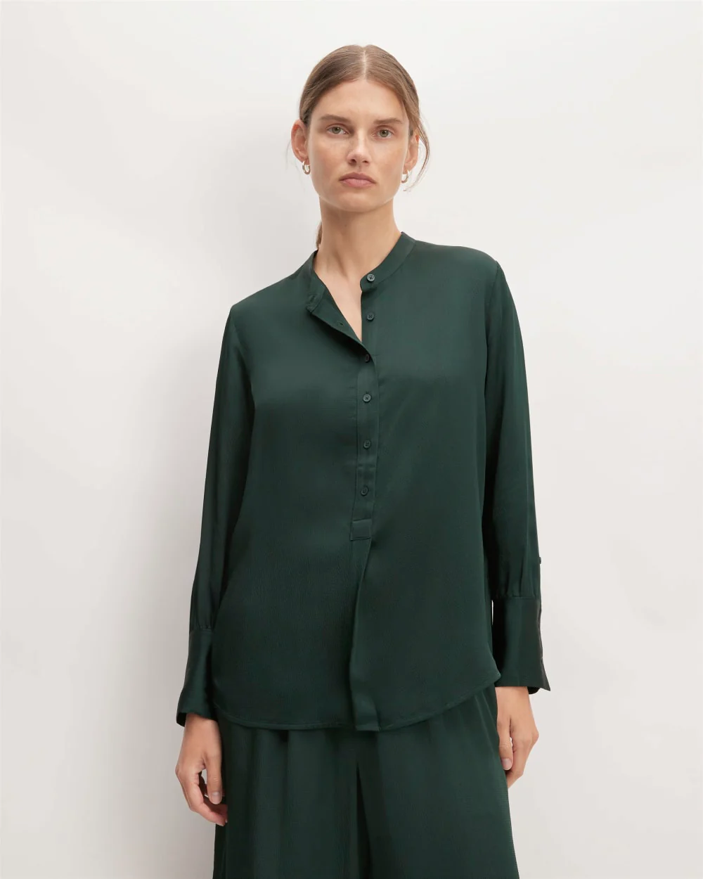 The Hammered Satin Popover Shirt | Scarab