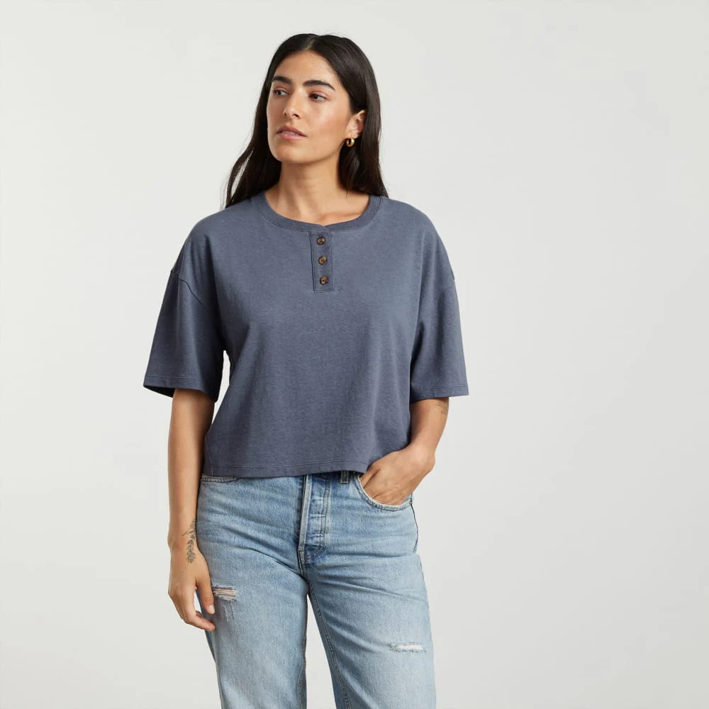 The Vintage Henley Hemp Tee | Atlantic - Image 2