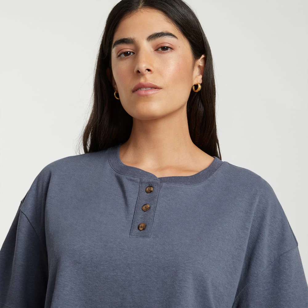 The Vintage Henley Hemp Tee | Atlantic - Image 4