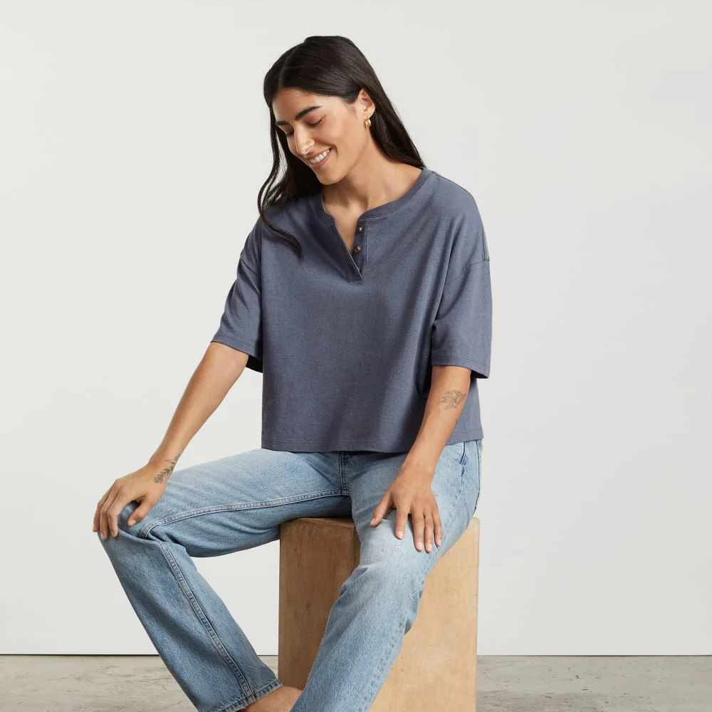 The Vintage Henley Hemp Tee | Atlantic - Image 5
