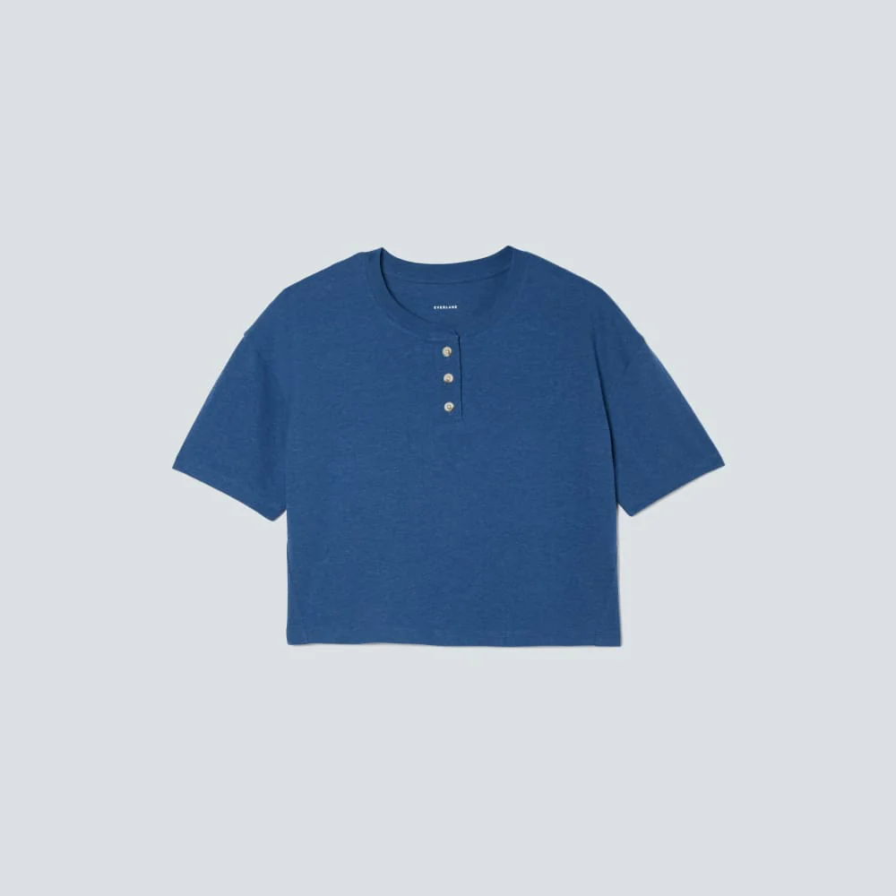The Vintage Henley Hemp Tee | Deep Blue - Image 2