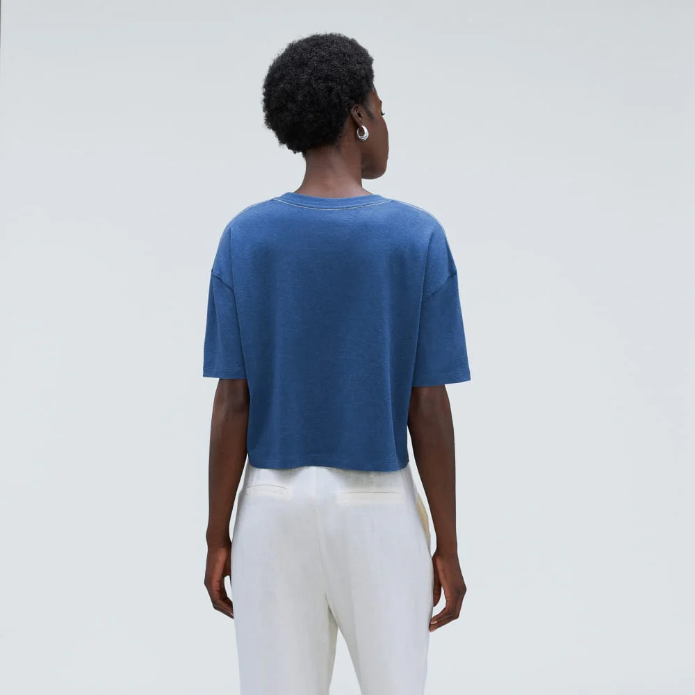 The Vintage Henley Hemp Tee | Deep Blue - Image 3