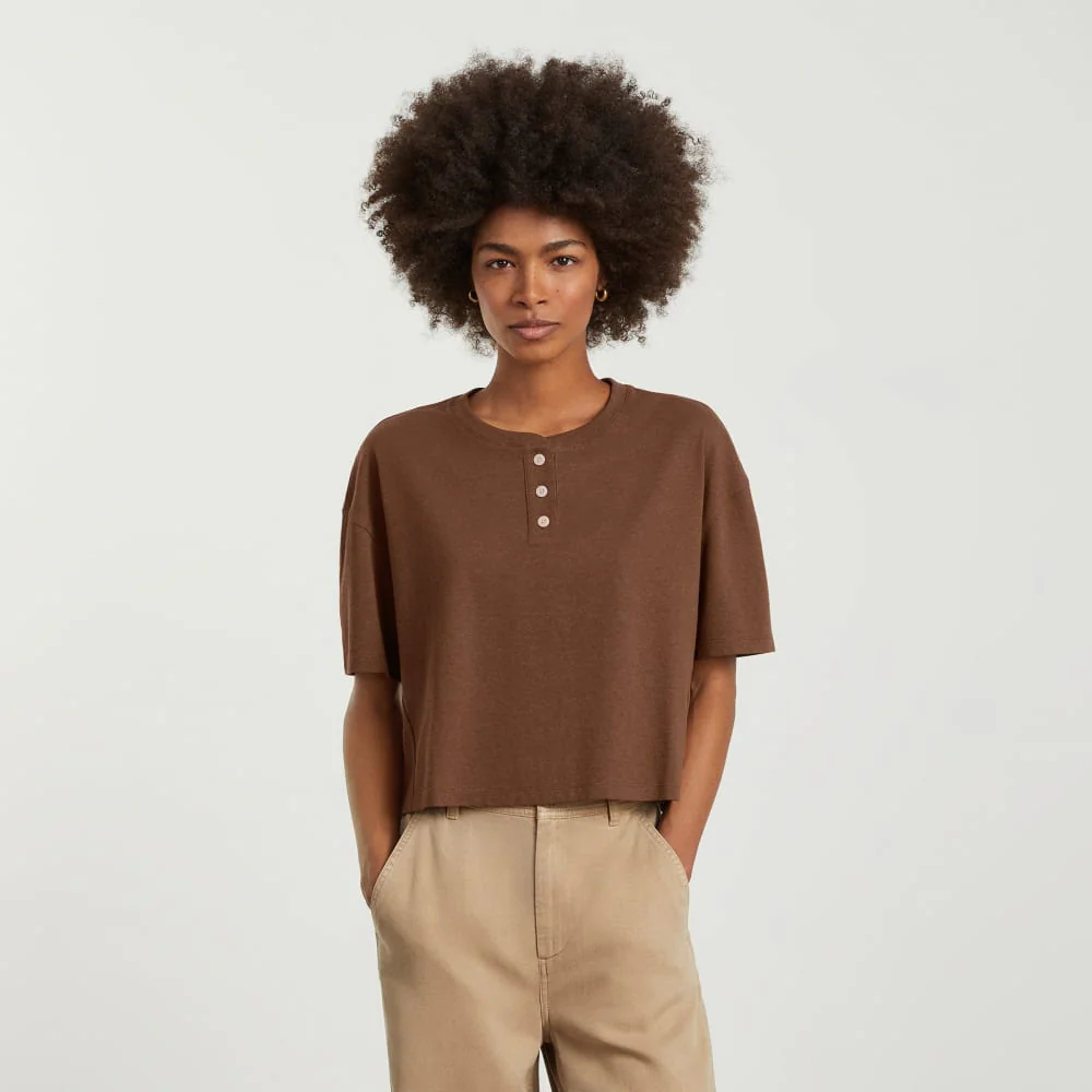 The Vintage Henley Hemp Tee | Espresso - Image 3