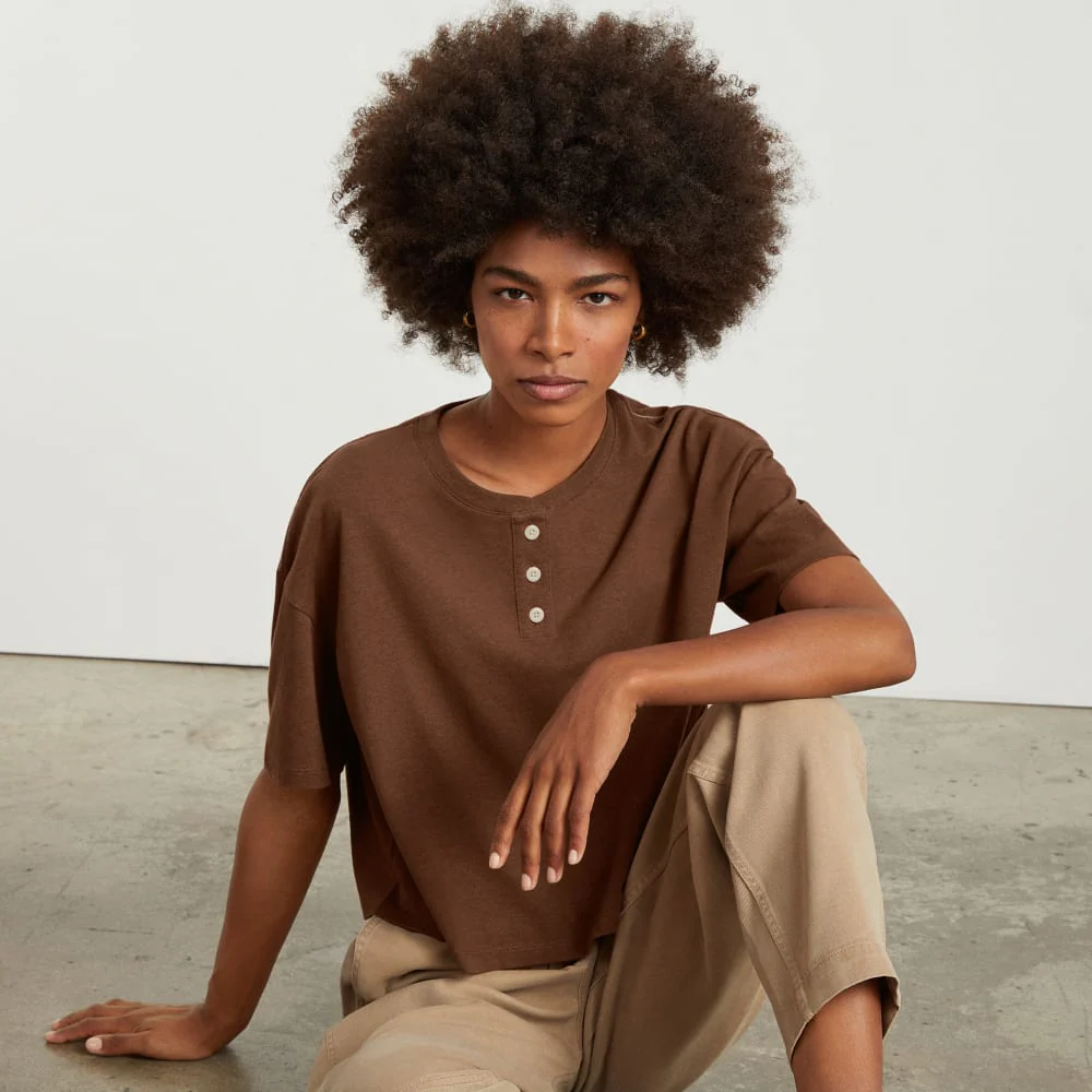 The Vintage Henley Hemp Tee | Espresso - Image 6