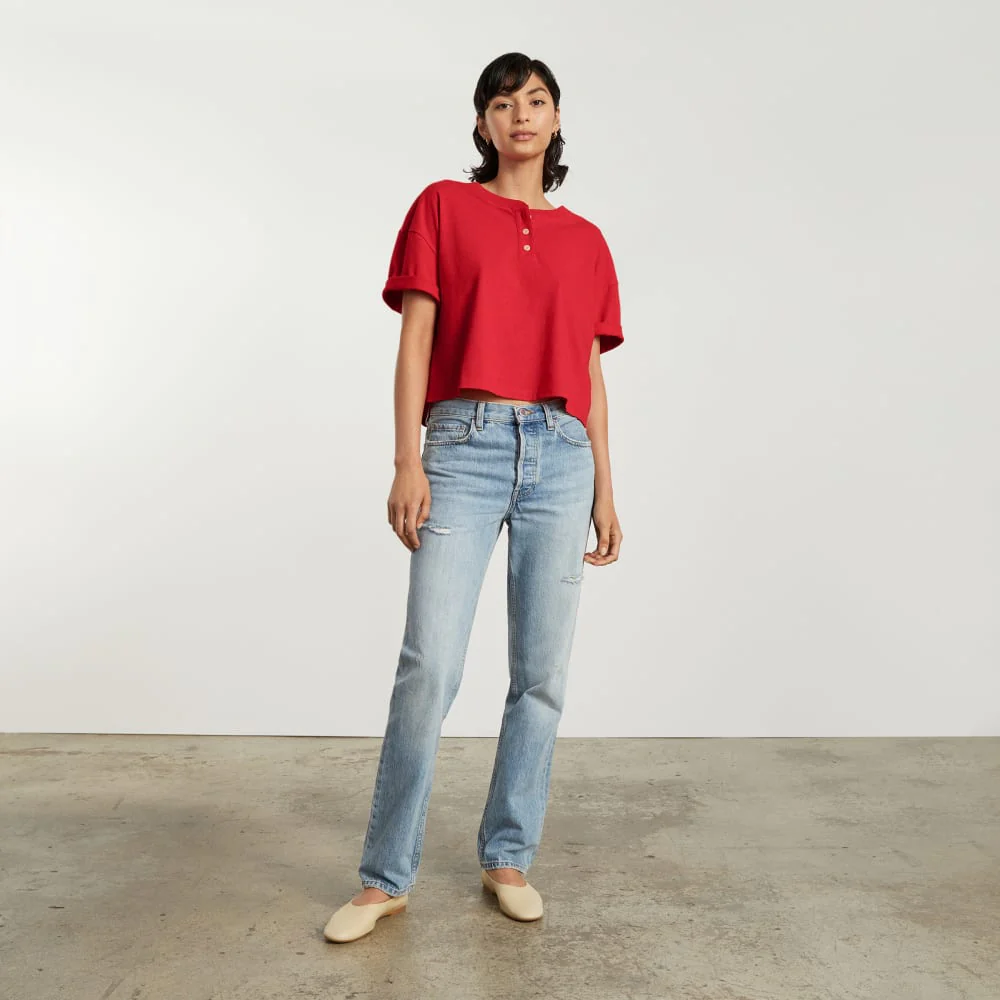 The Vintage Henley Hemp Tee | Goji Berry - Image 3