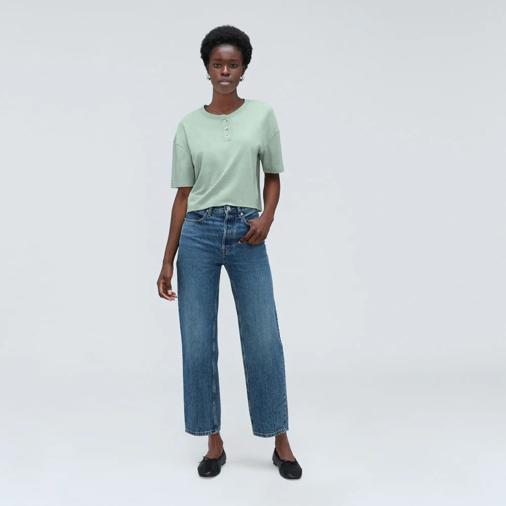 The Vintage Henley Hemp Tee | White Sage - Image 6