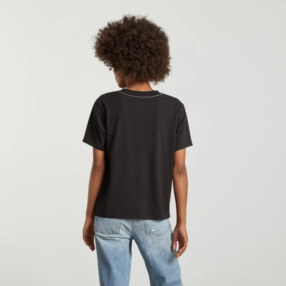 The Vintage V-Neck Hemp Tee | Black - Image 2