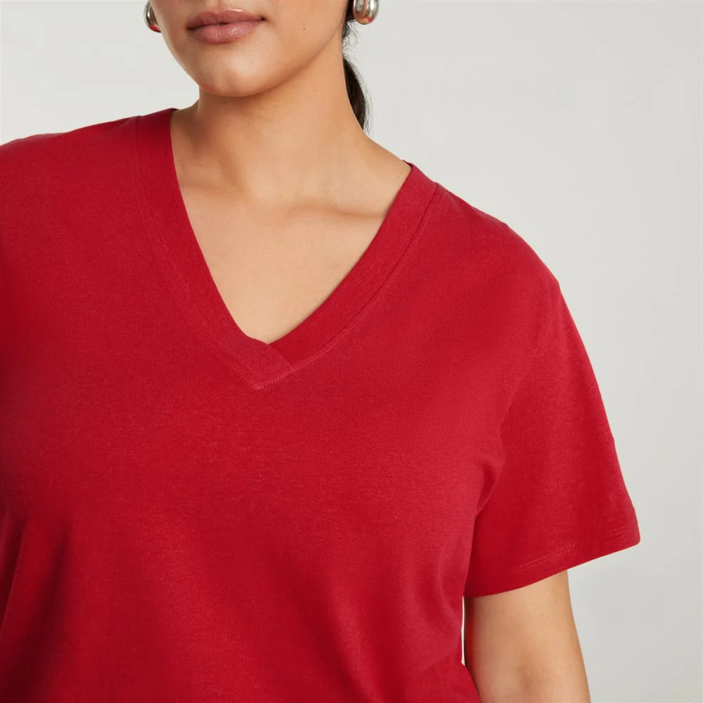 The Vintage V-Neck Hemp Tee | Goji Berry - Image 5