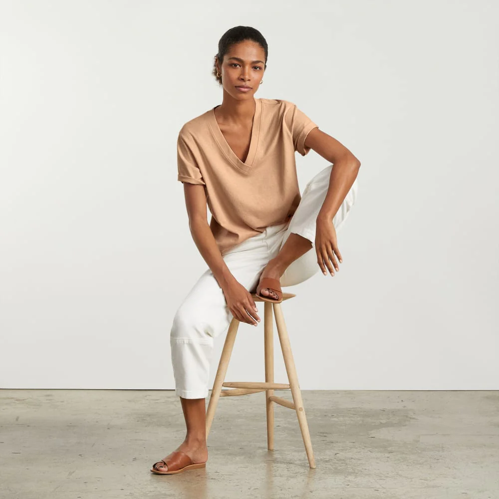 The Vintage V-Neck Hemp Tee | Hazelnut - Image 6