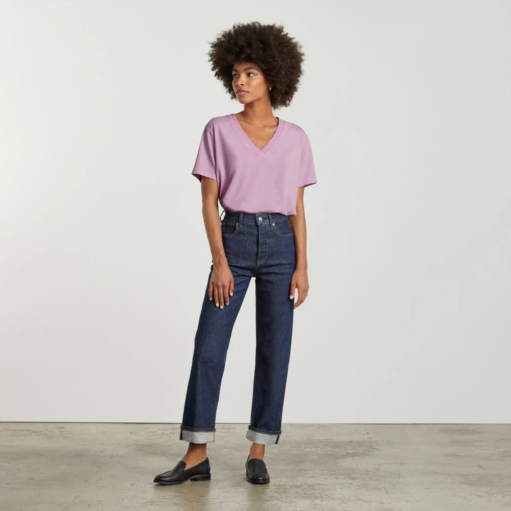 The Vintage V-Neck Hemp Tee | Lilac - Image 4