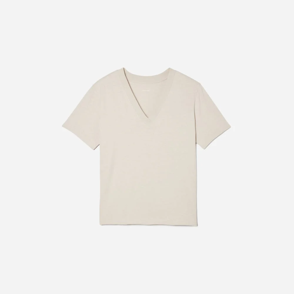 The Vintage V-Neck Hemp Tee | Moonlit Cloud