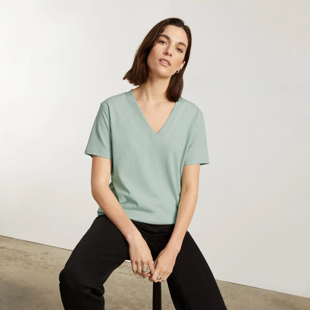 The Vintage V-Neck Hemp Tee | White Sage - Image 6