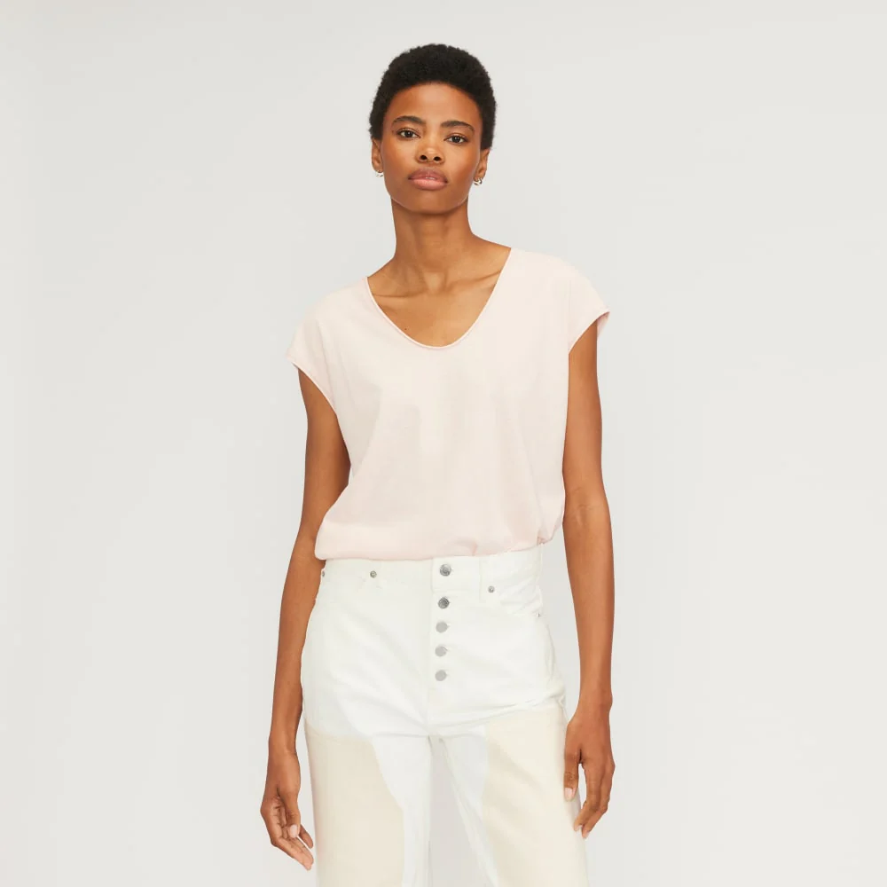 The Hemp Scoop-Neck Muscle Tee | Petal Pink
