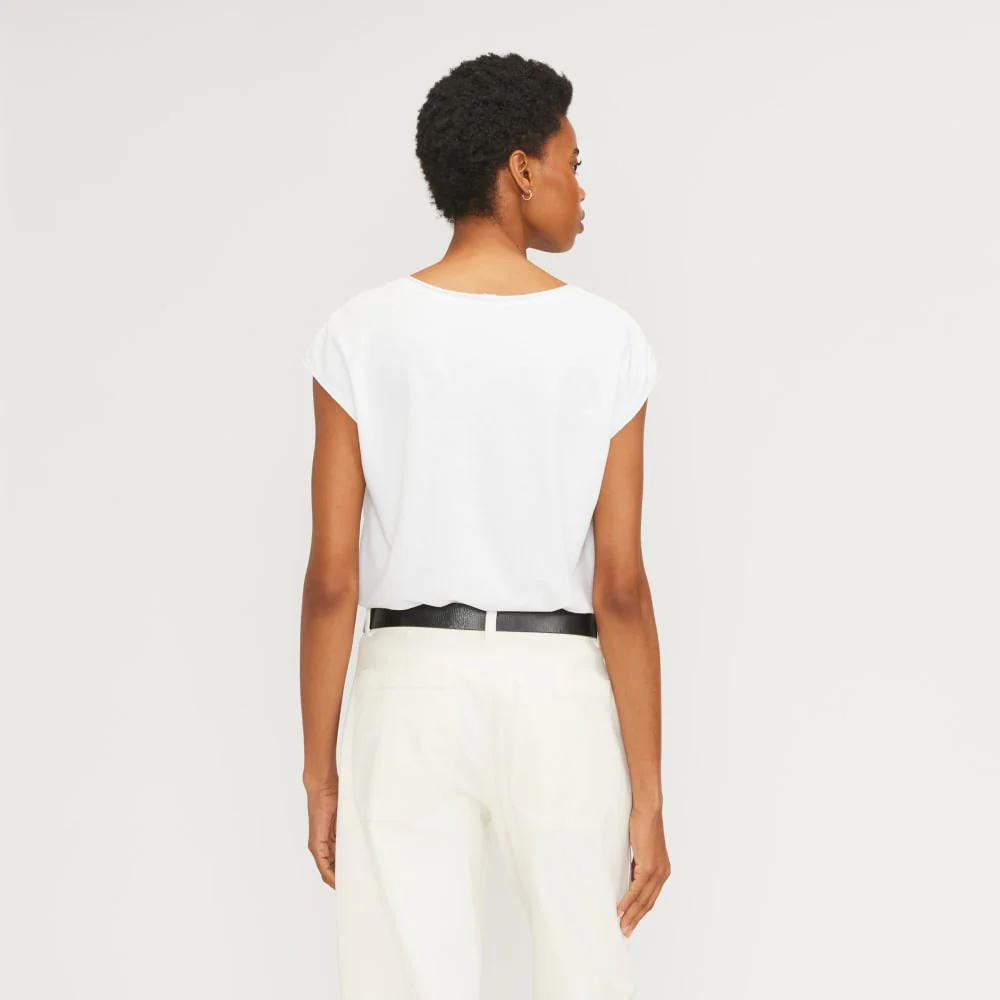 The Hemp Scoop-Neck Muscle Tee | White - Image 3
