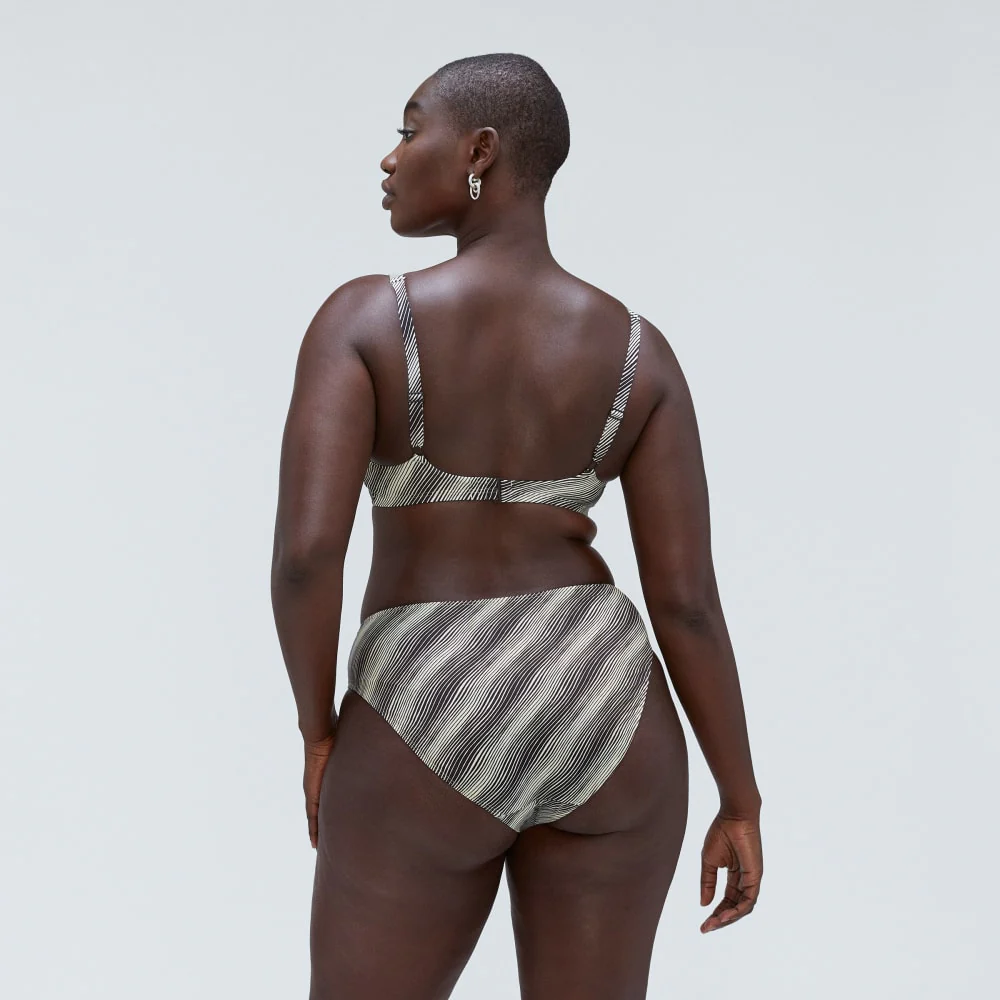 The High-Rise Cheeky Bikini Bottom | Black / Canvas - Image 4