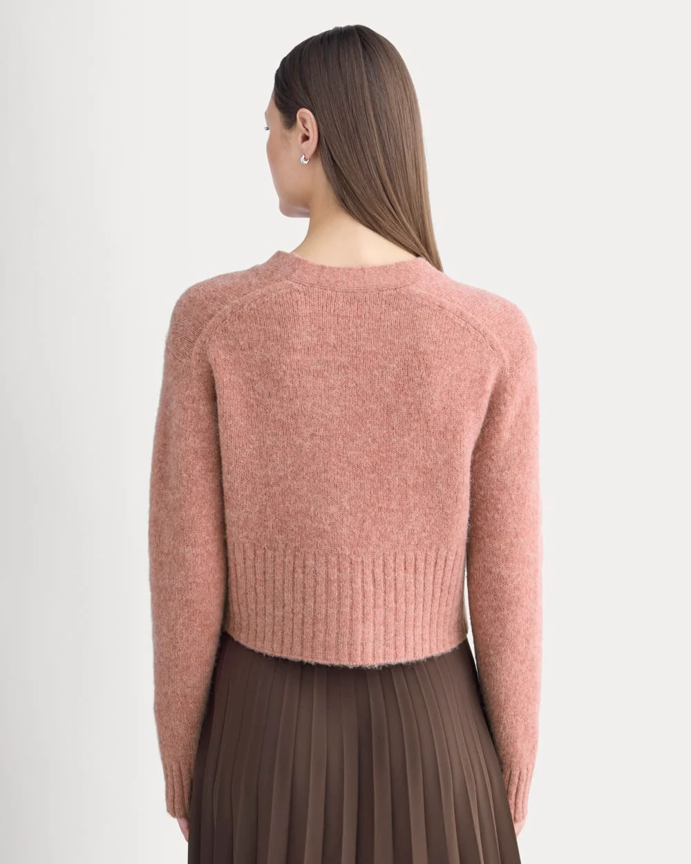 High V Cropped Cardigan in Alpaca | Heather Ash Rose - Image 6