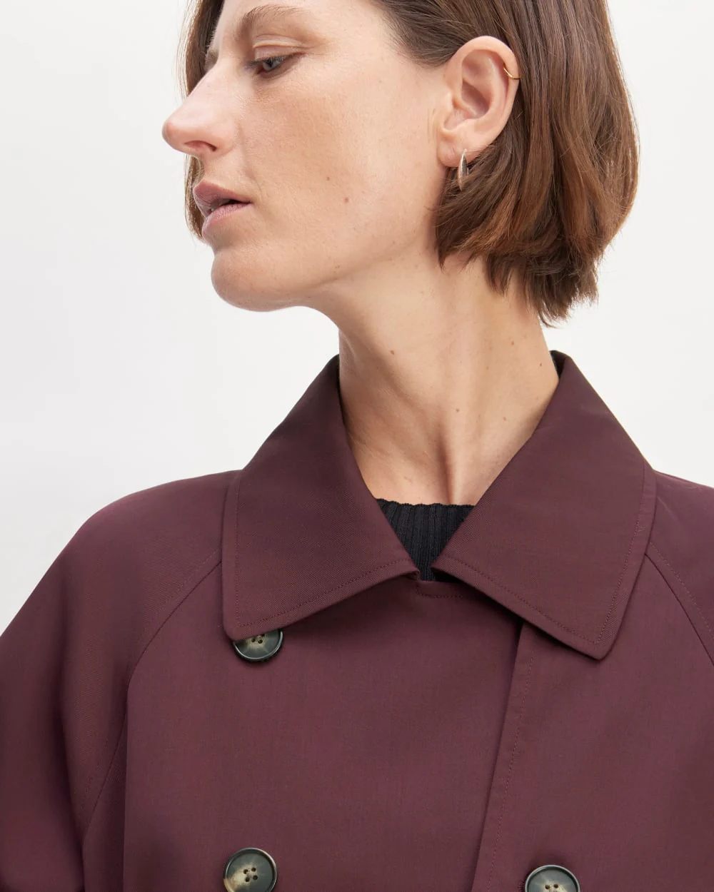 The Italian Wool Modern Trench | Burgundy - Image 3
