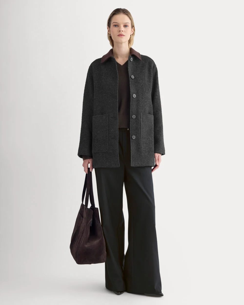 Italian Car Coat | Carbone/Black - Image 3