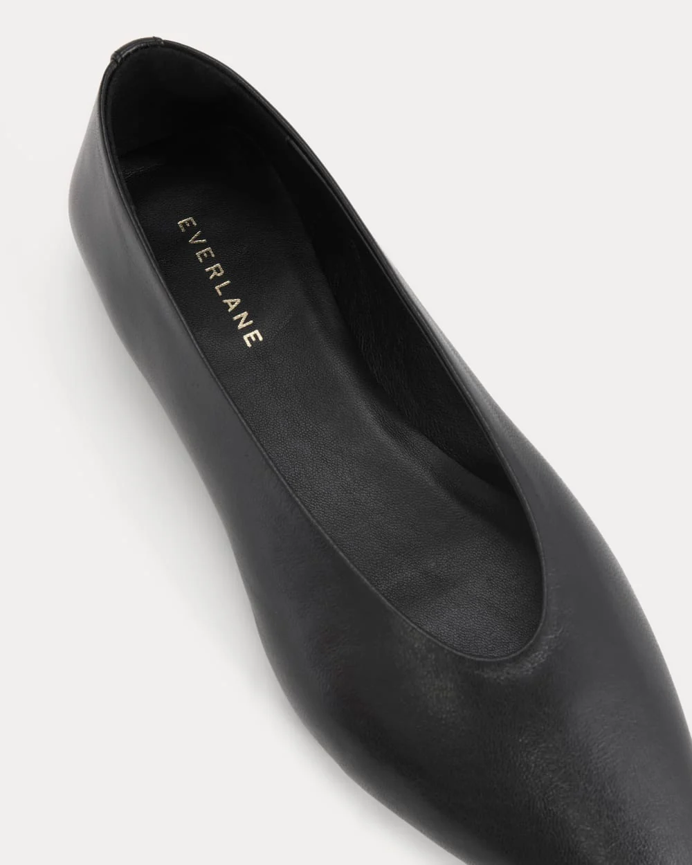 Made in Italy Almond-Toe Flat | Black Leather - Image 2