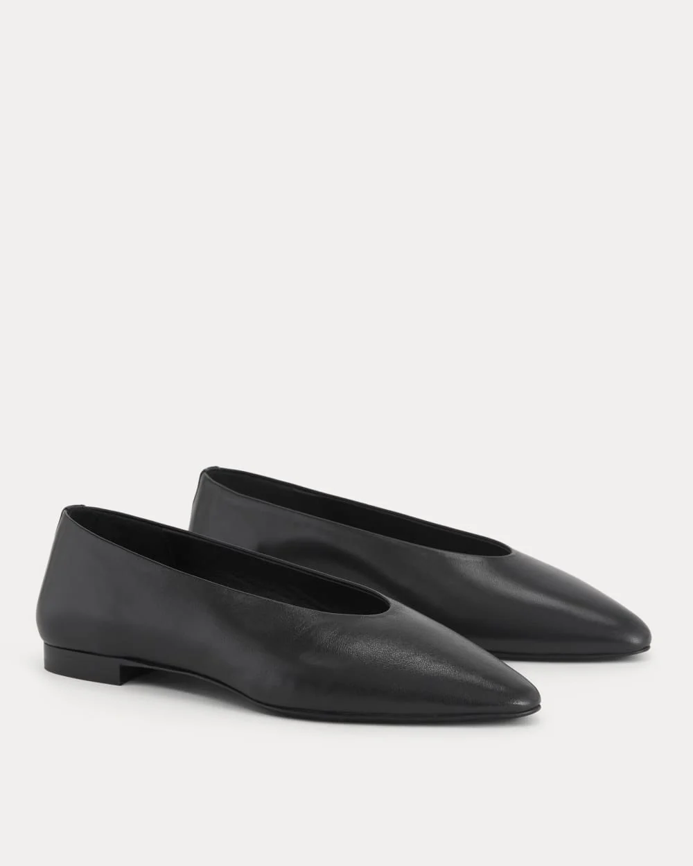 Made in Italy Almond-Toe Flat | Black Leather - Image 3