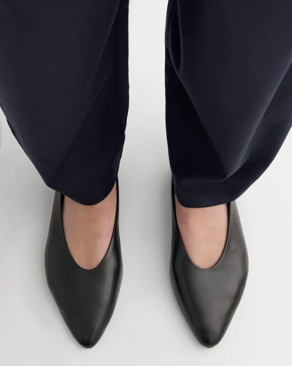 Made in Italy Almond-Toe Flat | Black Leather - Image 4