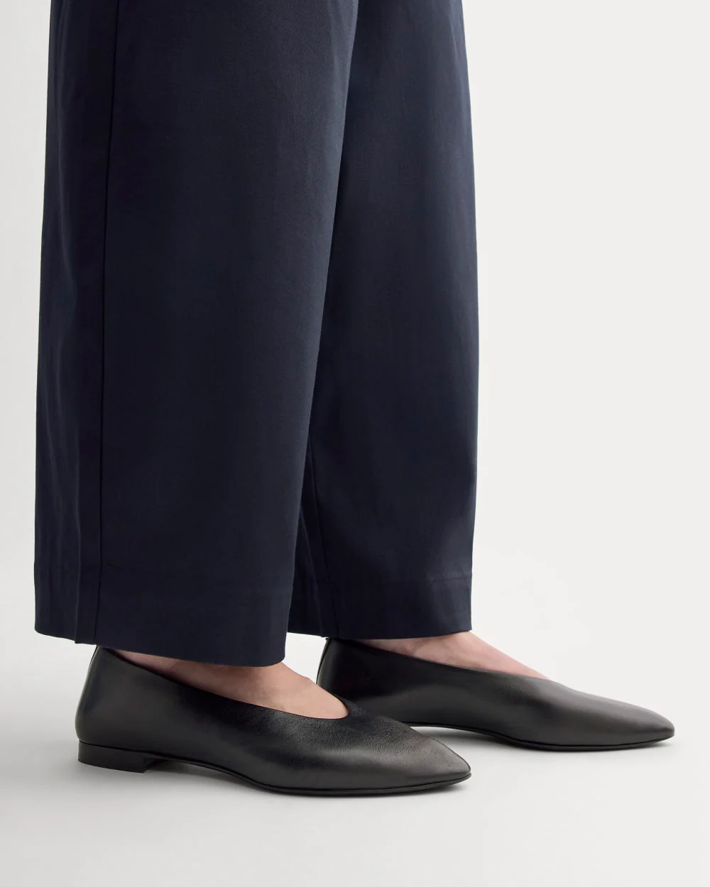 Made in Italy Almond-Toe Flat | Black Leather - Image 5