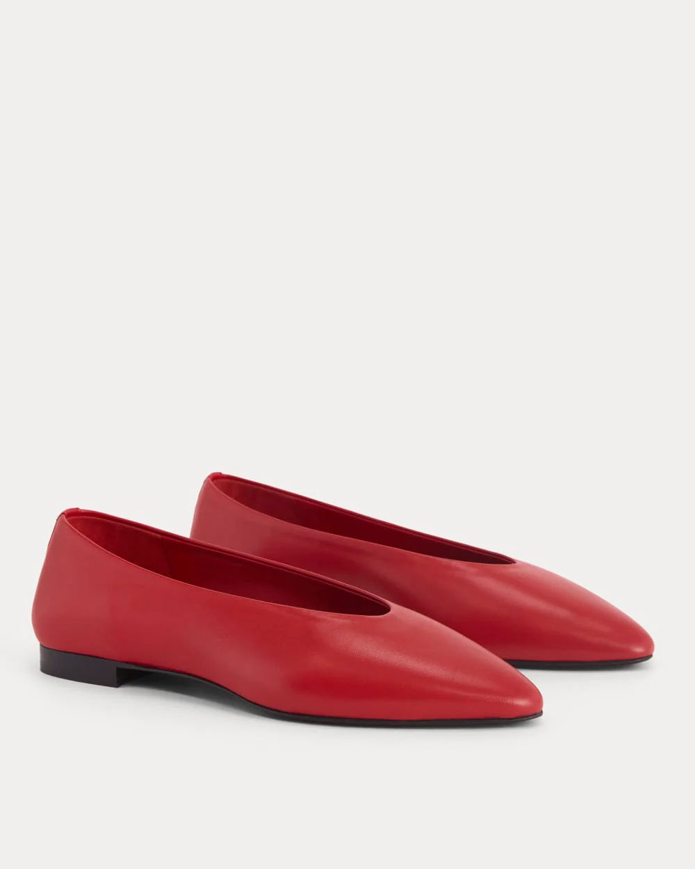 Made in Italy Almond-Toe Flat | Rosa Red - Image 3