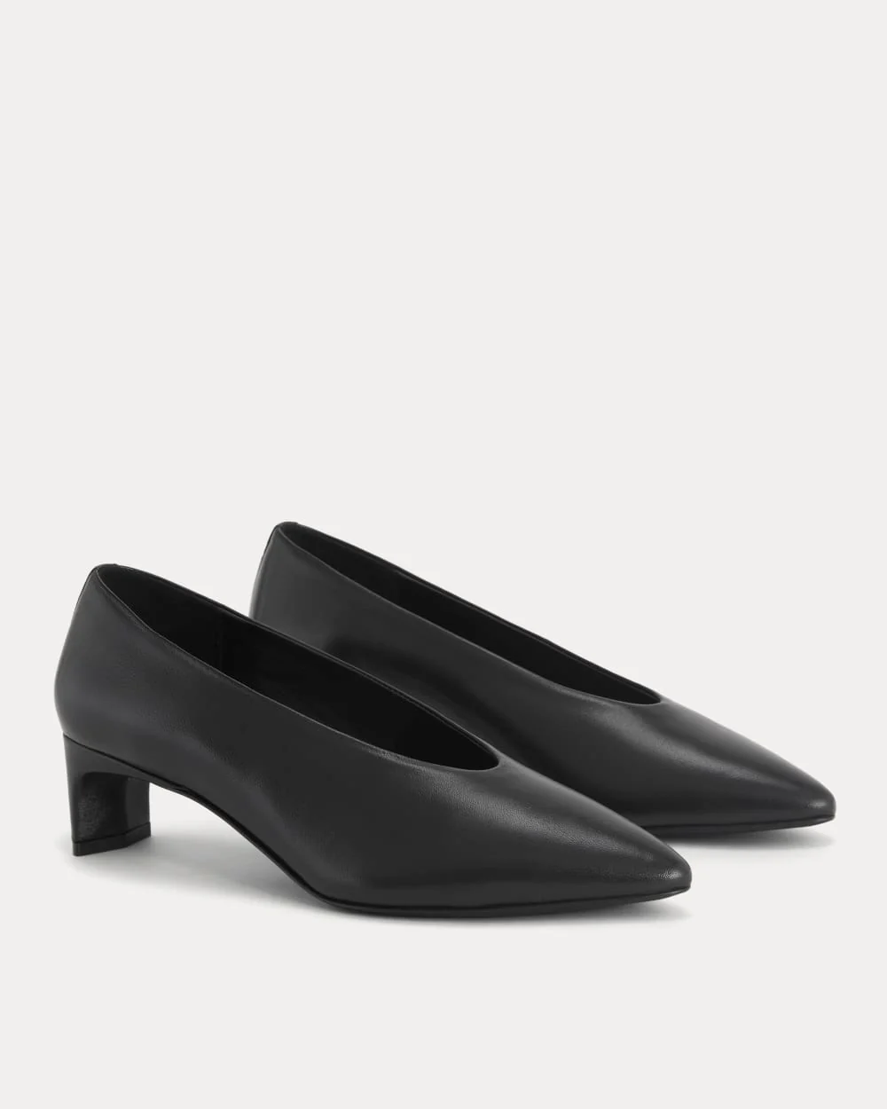 Made in Italy Almond-Toe Pump | Black Leather - Image 2