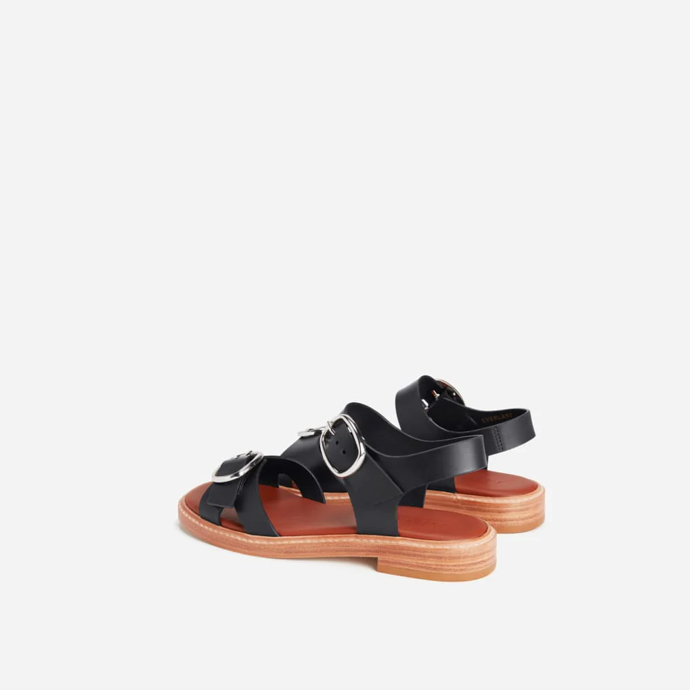 The Twin Buckle Sandal | Black - Image 4